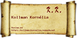 Kollman Kornélia névjegykártya